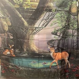 NWT Two Deer Fantasy Background Shower Curtain from Macys